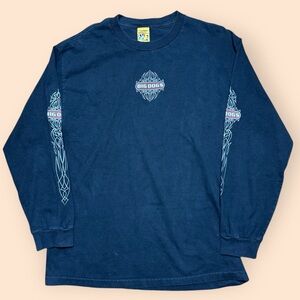 Vintage Big Dogs Y2K Long Sleeve Shirt Men’s Large Black 2000s Vtg